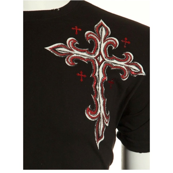 ARCHAIC by AFFLICTION Mens T-shirt Spine Wings Black Regular Fit S-4XL - Picture 6 of 9